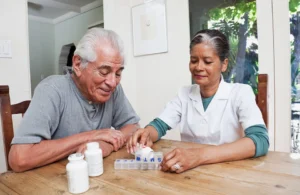 Assisting senior with medication